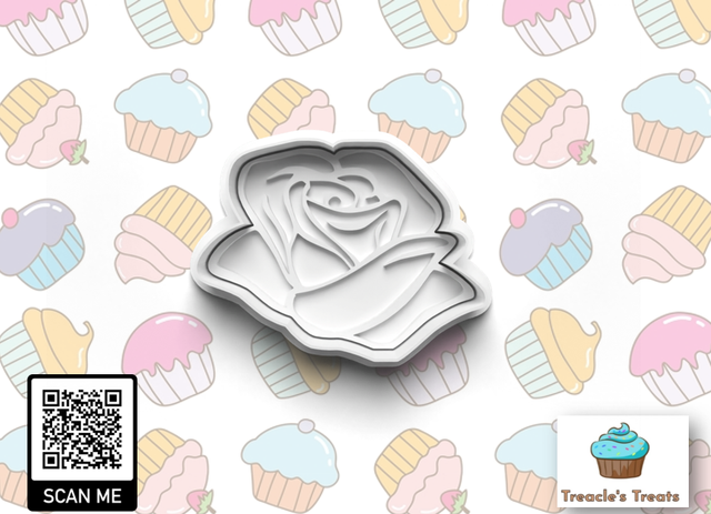 A Rose Fondant/cookie stamp with matching cutter