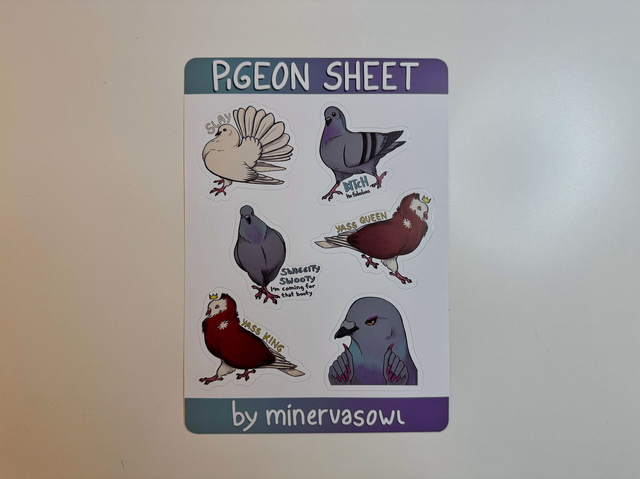 Pigeon Stickersheet - Slay