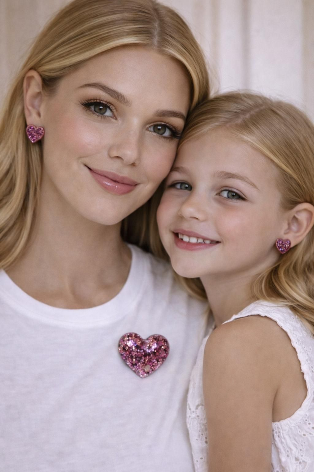 Lot de 2.paires de boucles d'oreilles-Collection Mère-fille