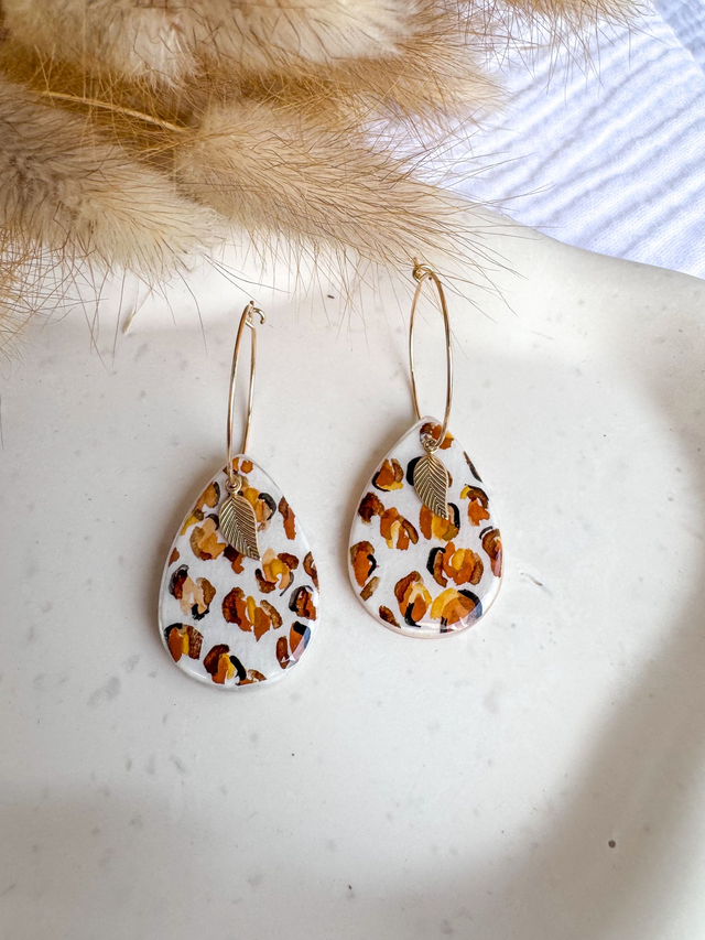  Boucles d'oreilles Feuille d'automne.