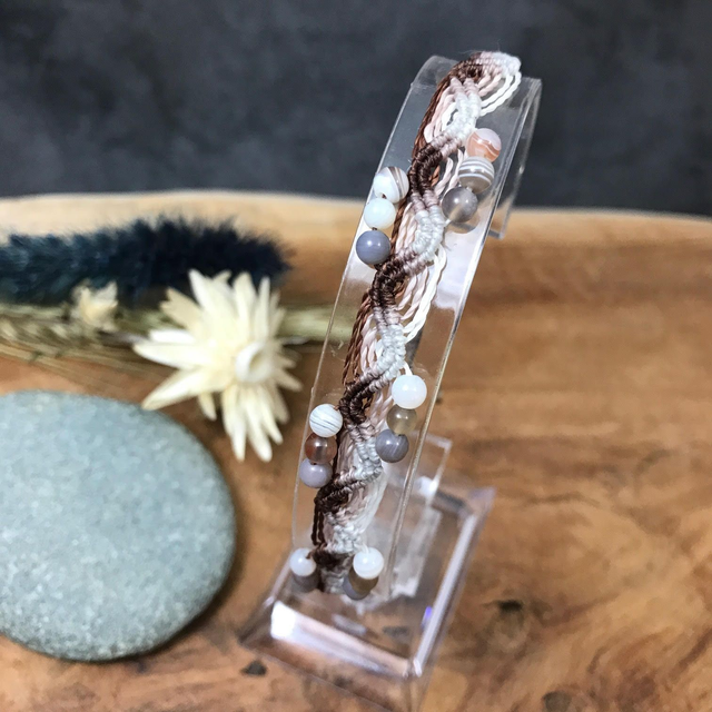 Agate du Bostwana - modèle &#039;perlés&#039;