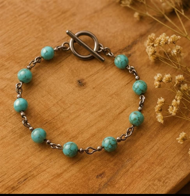 Bracelet Howlite Turquoise -Stabilité &amp; Patience, spiritualité