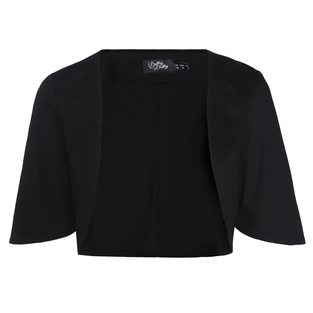 Lisette Three-Quarter Sleeve Black Bolero