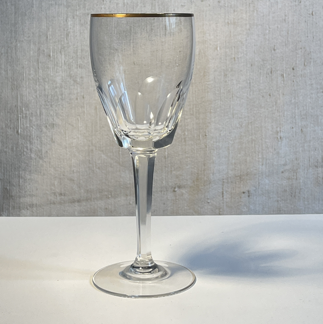Glas Kristall Goldrand Schälschliff