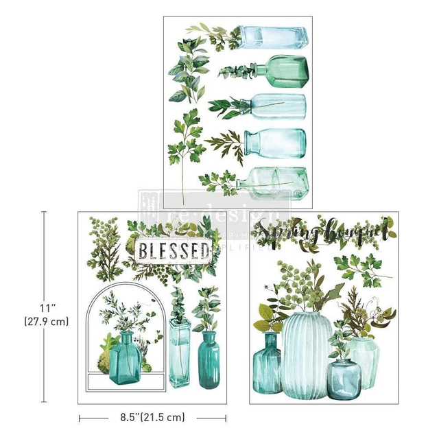 A4 Re-design Decor Transfer - Vintage Greenhouse