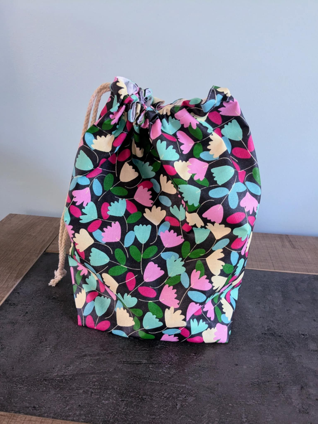 Sac à salade fleurs multicolores