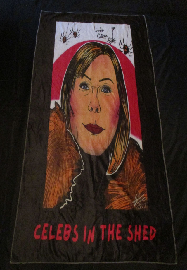 Linda Calvey Black Widow Author Picture BLACK Blanket (Pink Logo)(75cm x 150cm) 