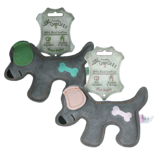 Hund aus Rindsleder - Tiny Doodles Welpenspielzeug