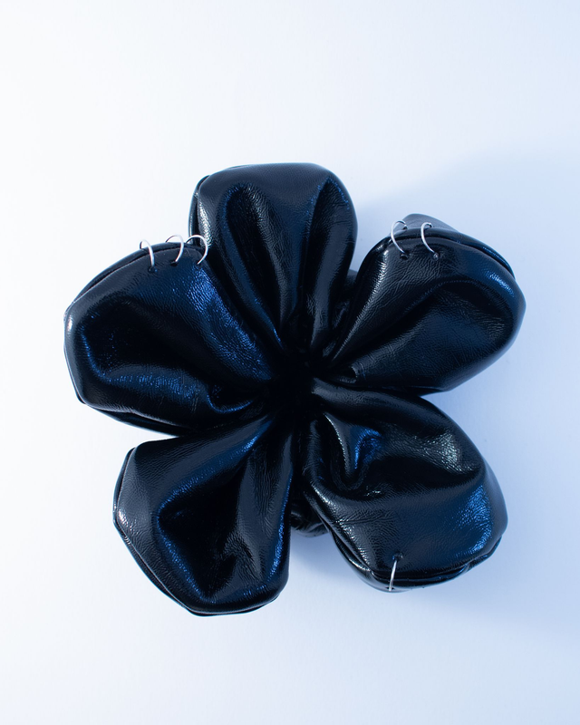 Scrunchy Fleur – Simili cuir