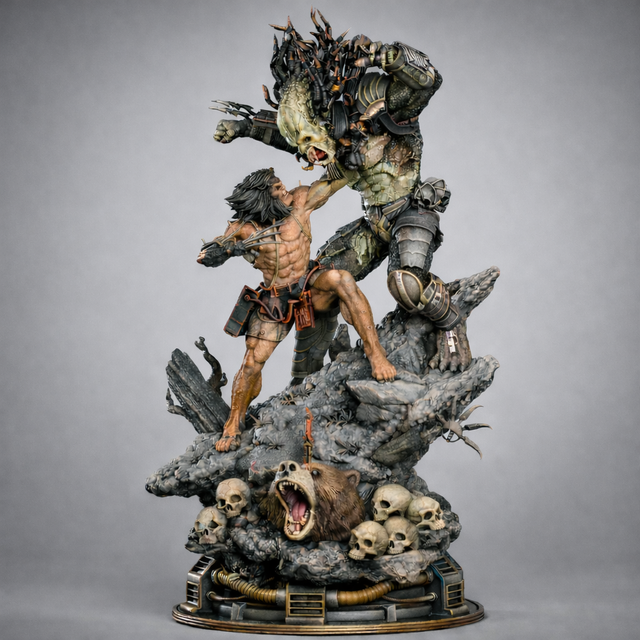 DIORAMA PREDATOR VS WOLVERINE série Xmen comics