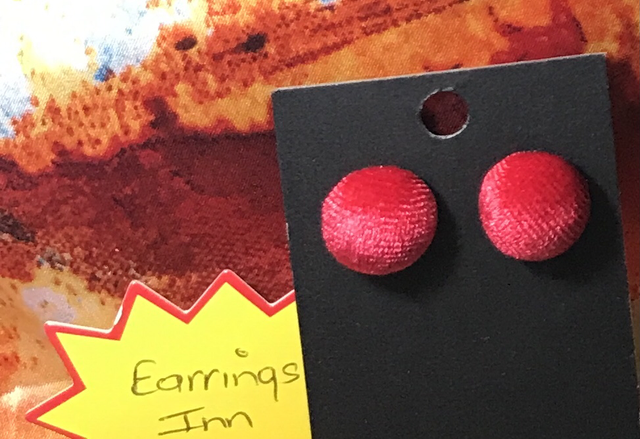 Red Fabric Studs Plain - FSP12