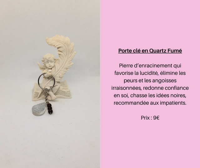 150- Porte Clés en Quartz Fumé