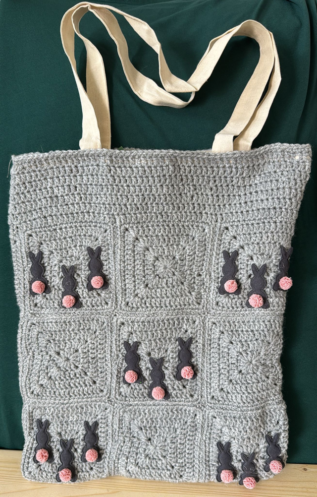 Grey Rabbit Tote Bag