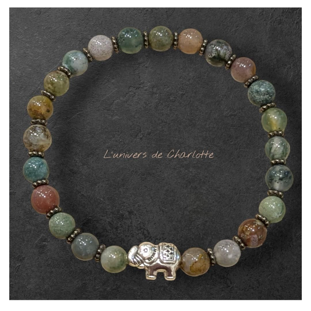 Bracelet "Agate indienne" 6mm BR-124
