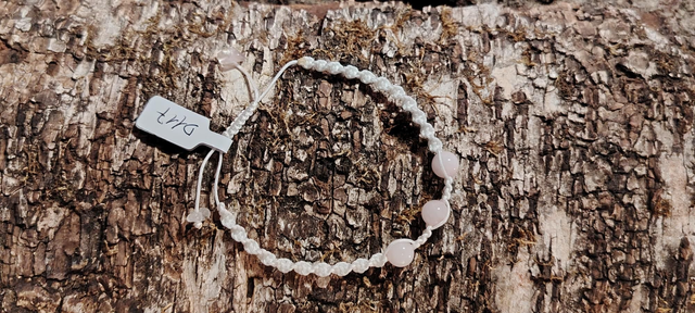 Bracelet macramé quartz rose ref.D117