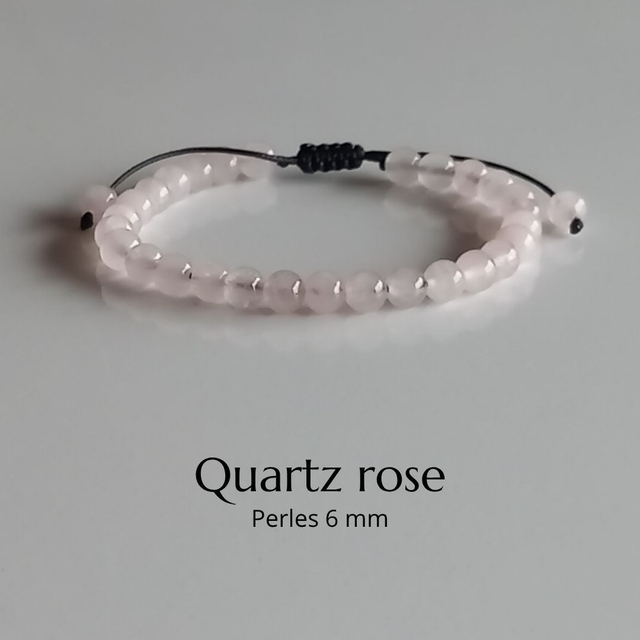 Bracelet ajustable en Quartz rose