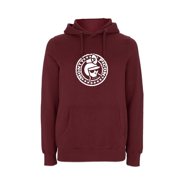 Sweat à capuche bordeaux en coton bio // Logo blanc
