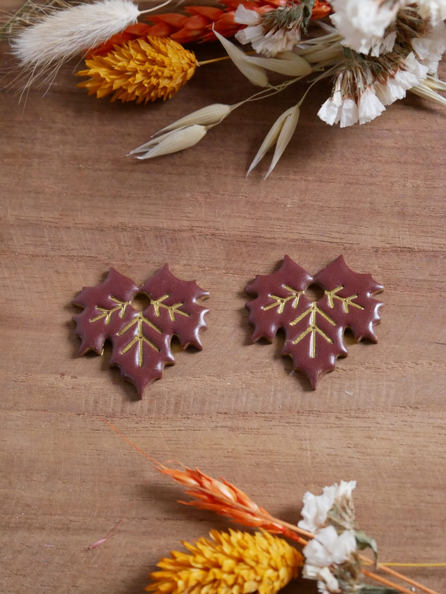 Feuilles d'érable chocolat grandes