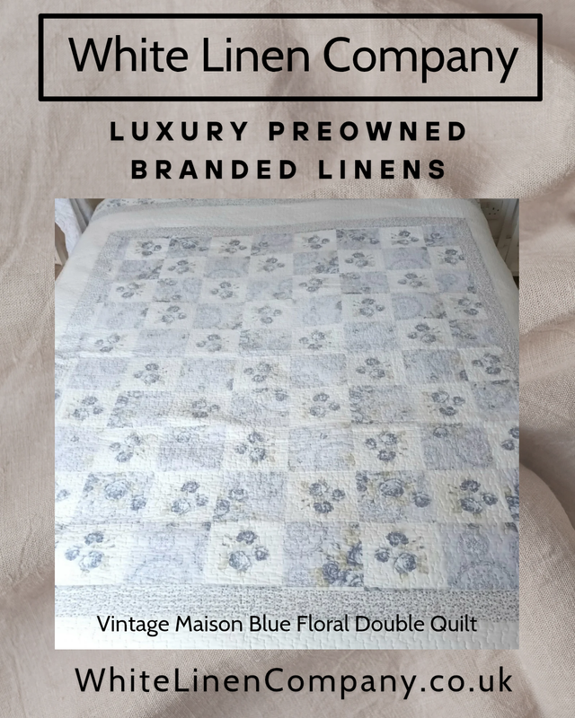 VINTAGE MAISON - Floral Kingsize 100% Cotton Quilt Eiderdown - Pink and White