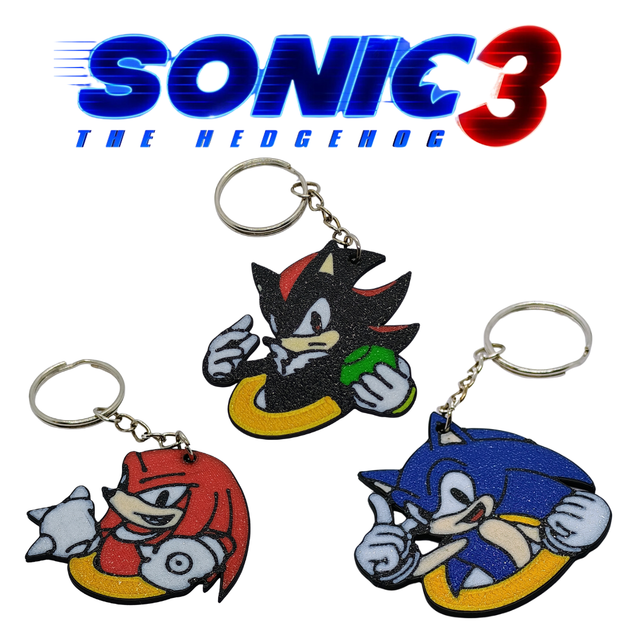 🦔 Sonic the Hedgehog 3 Keychain | Colorful and Fun Design 🌟