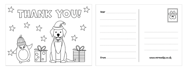 Mr Monks Christmas Thank You Cards Pack of 5