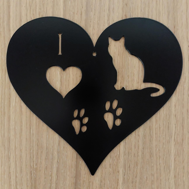 I Love Cats Heart Plaque