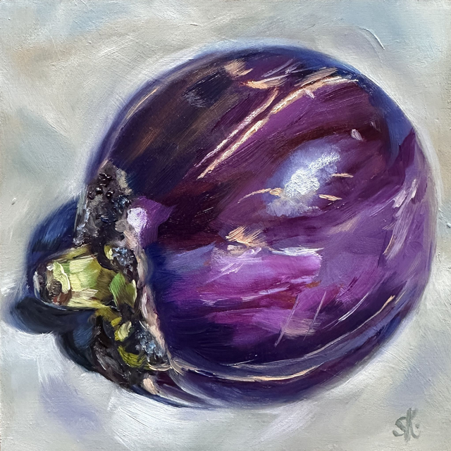 Sonnengereifte Aubergine