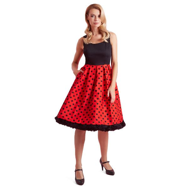 Amanda Swing Dress Black and Red