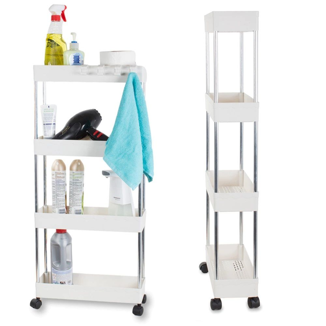 Etagère de salle de bain, meuble de cuisine et Bureau sur roulettes Chariot Multifonctionnel