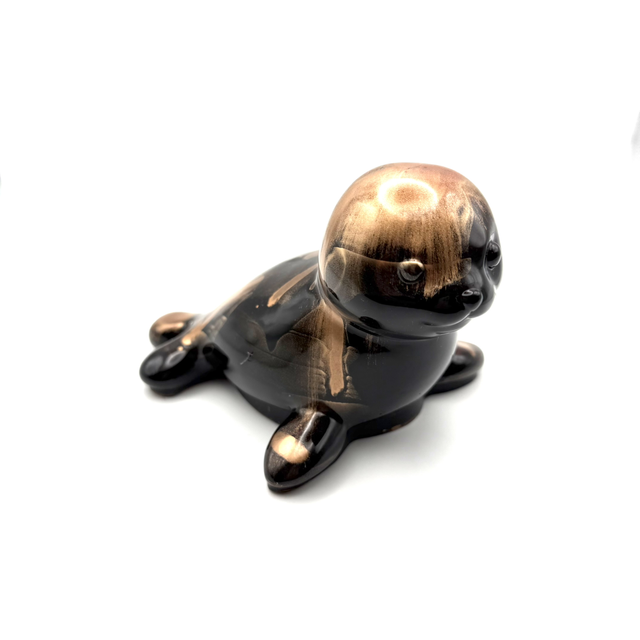 Otarie Splash ton noir, effets cuivre/rouge avec nuance de rouges et de