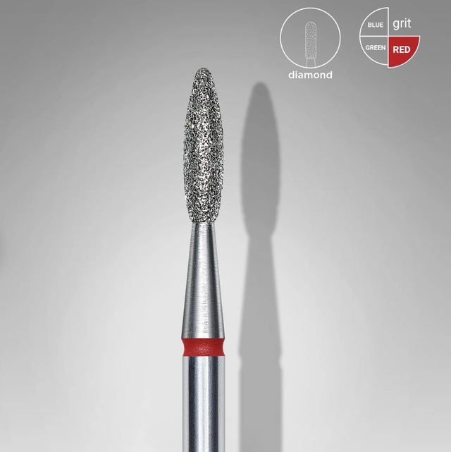 FORÊT À ONGLE DIAMANTÉ, « FLAMME » ROUGE 2,1mm - STALEKS PRO