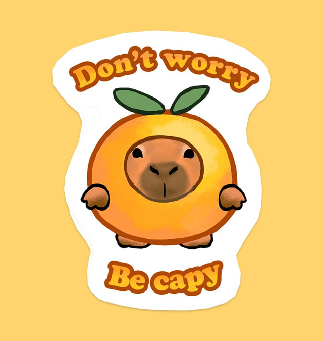 Don't worry Be capy vinyl sticker
