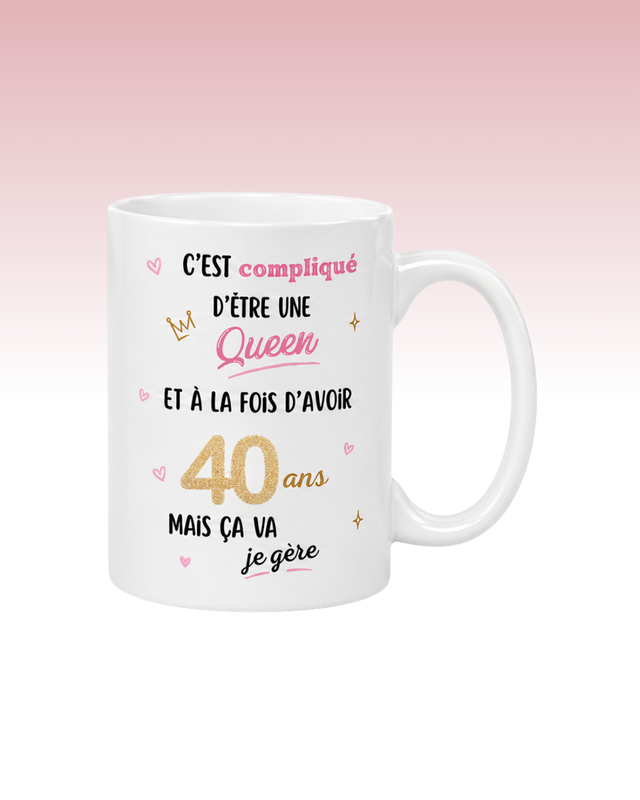 Mug Anniversaire 40-49 ans Queen