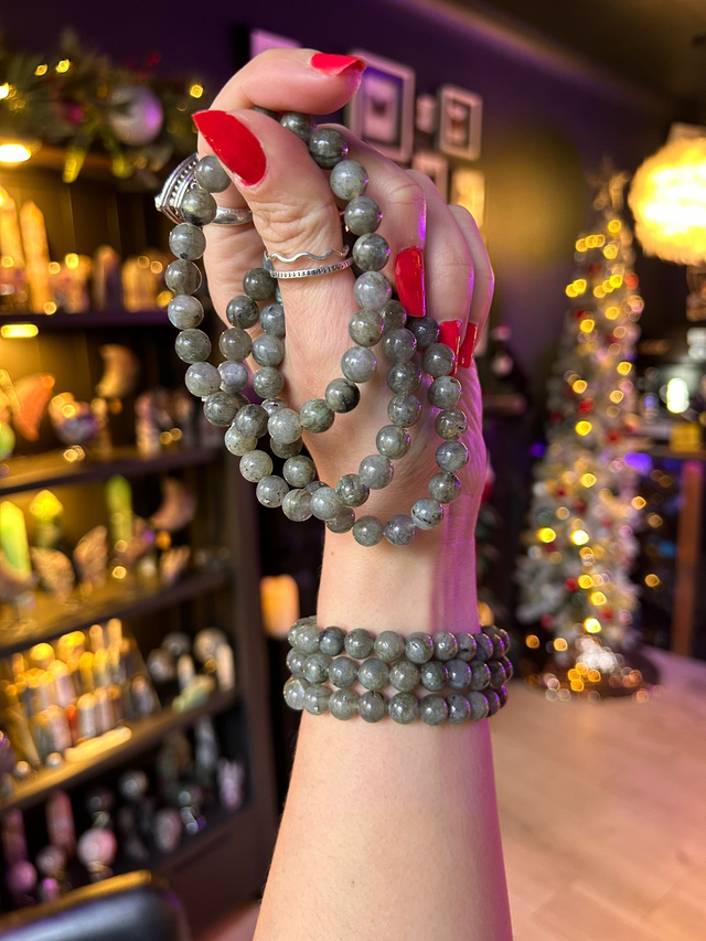 Labradorite 8mm Beaded Bracelet