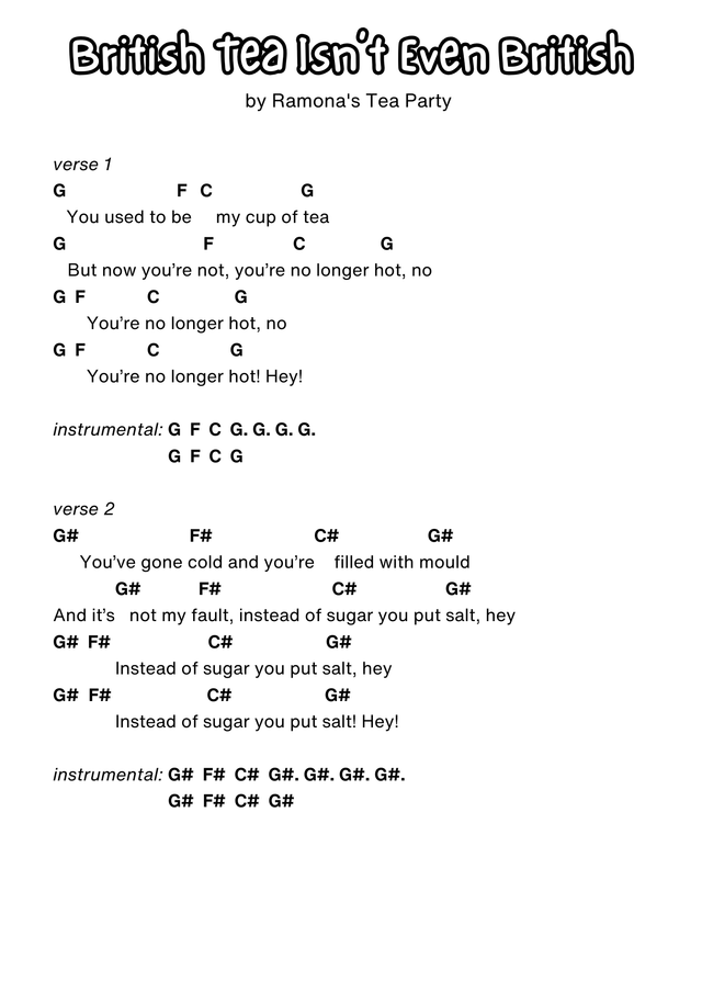Individual Songsheet