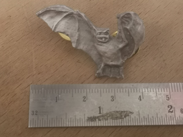 Bat Pin Badge - Pewter