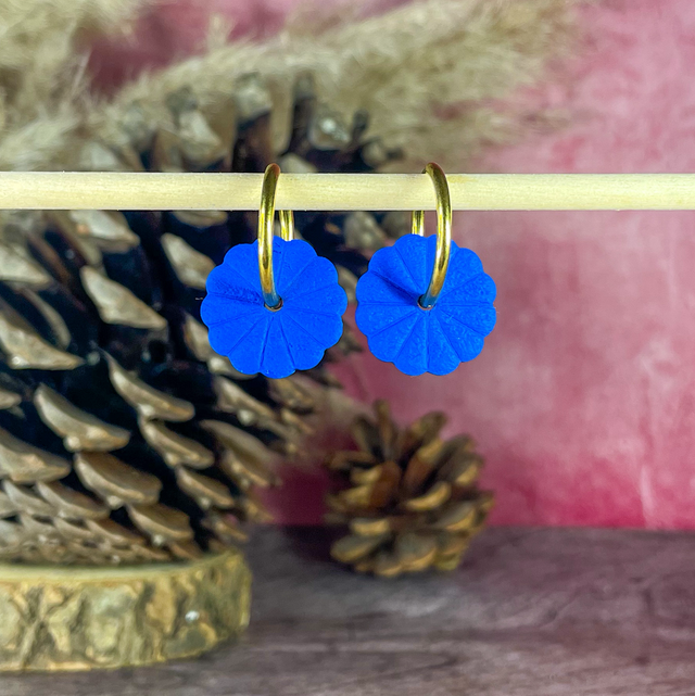 Dahlia - bleu roi (sans créoles)