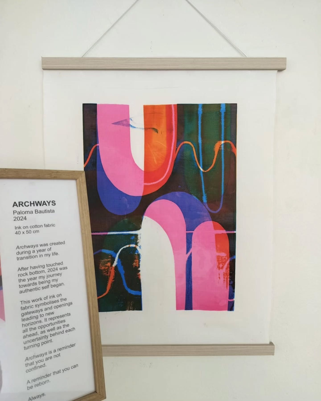 Archways - Original ink on fabric