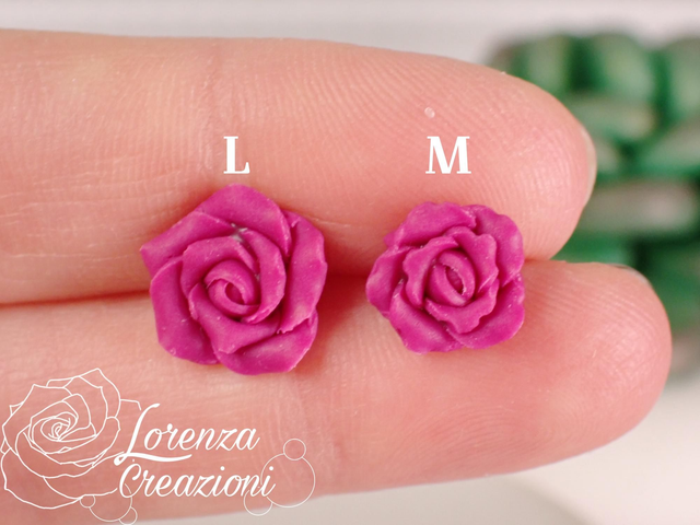 Orecchini a lobo rose purple