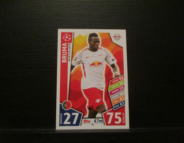 Bruma - UEFA Champions League Match Attax 2017/18 Original Trading Card #86