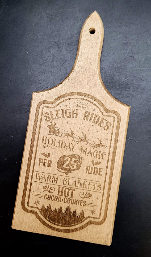 Beukenhouten kerstplankje