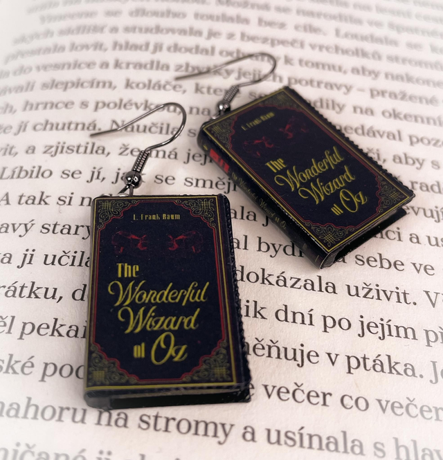Náušnice mini knížky Čaroděj ze Země Oz