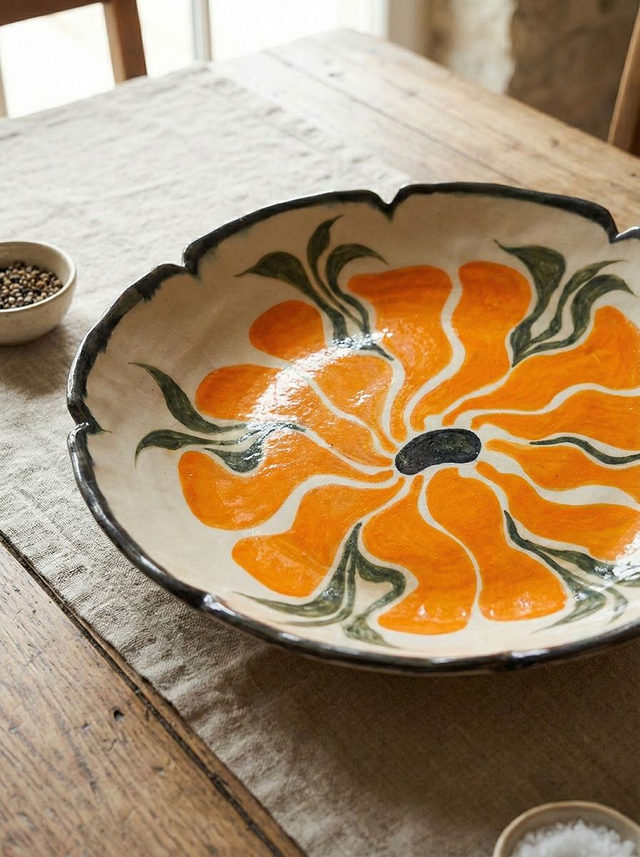 Handpainted Floral Platter
