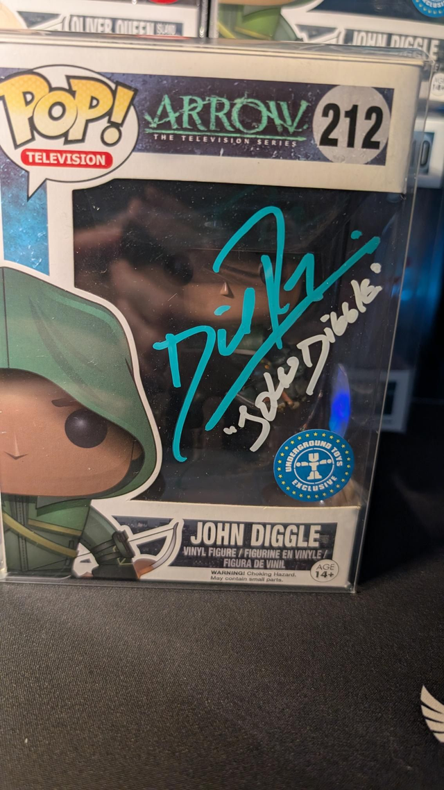 Funko Pop DC Arrow John Diggle Signed By David Ramsey with Monopoly Events COA 
