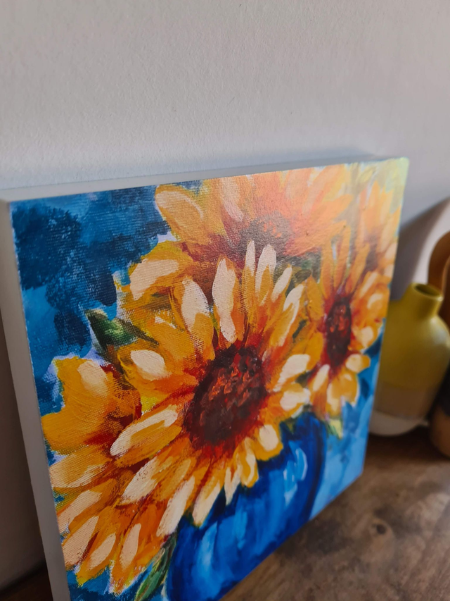 Sunflower quality print on cradled board ready to hang