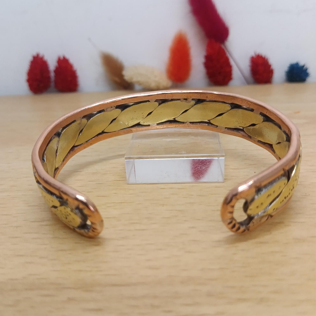Bracelet unique en laiton et cuivre – tresse épaisse, style élégant