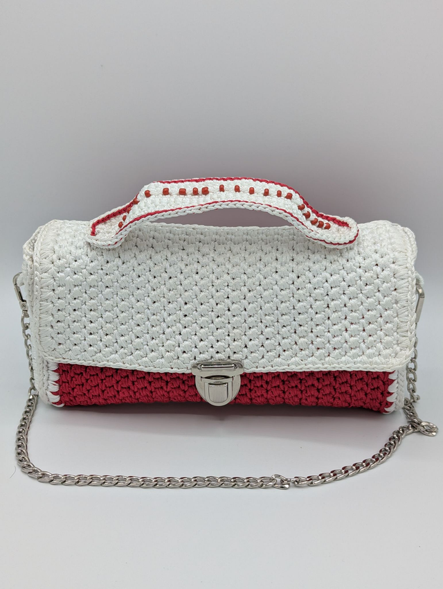 Sac Blanc Fuchsia Doré