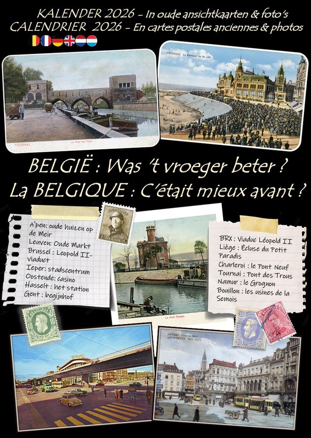 Calendrier BELGIQUE 2026 - C'était mieux avant ? Kalender België 2026 - Was het toen beter ?