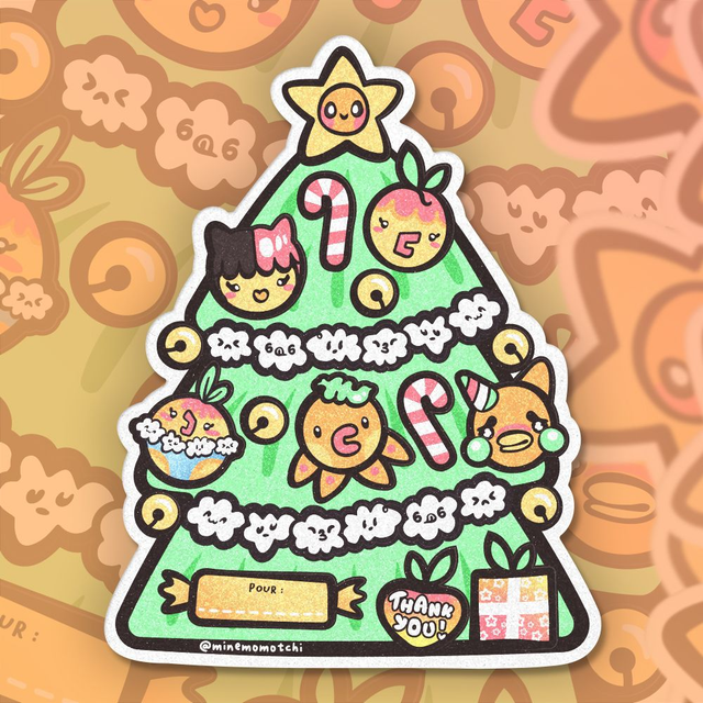 Planche de Stickers Givré ♡ Série Noel - Sapin