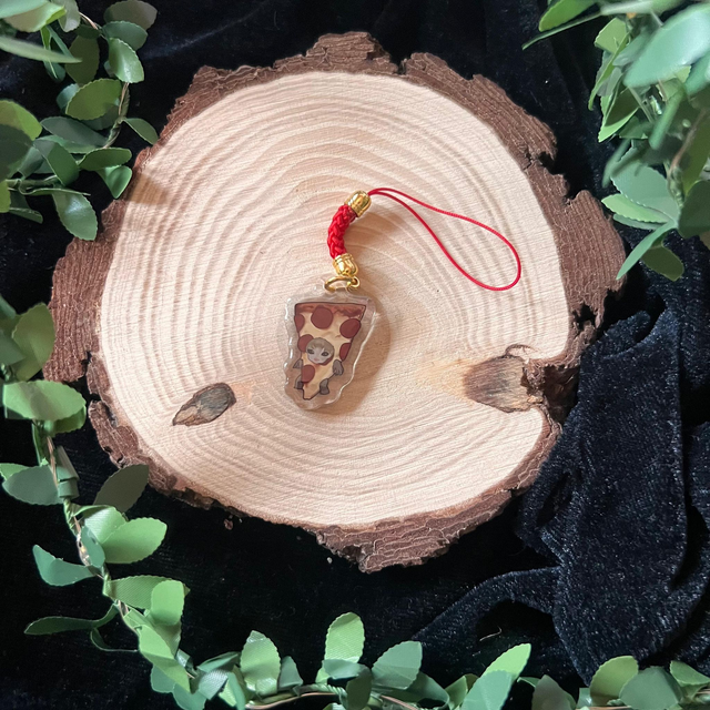 Phone Charm Gato comida // Pizza